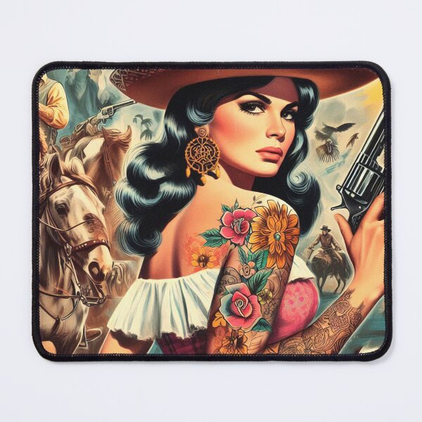 Item preview, Retro Tattooed Country Woman designed and sold by PulpVintage.