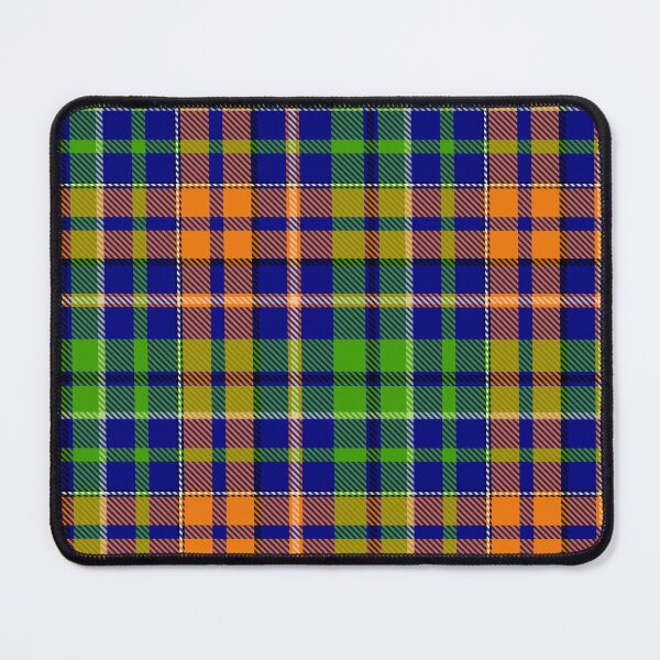 Item preview, Green and Orange Tartan Plaid On Blue Background  designed and sold by PatternTitan.