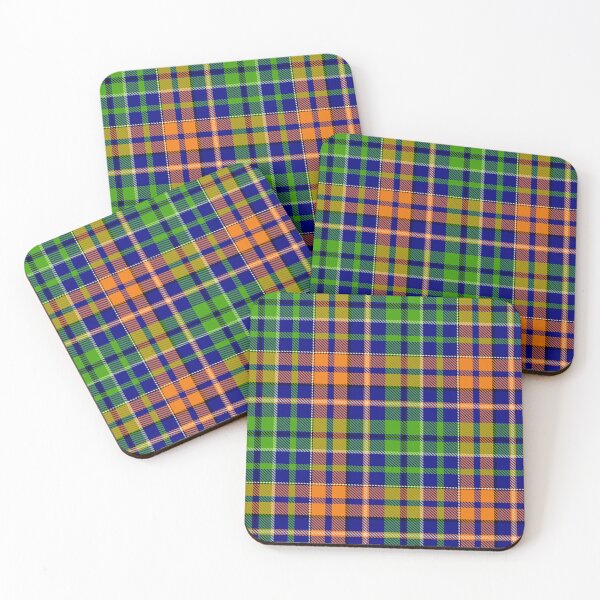Item preview, Green and Orange Tartan Plaid On Blue Background  designed and sold by PatternTitan.