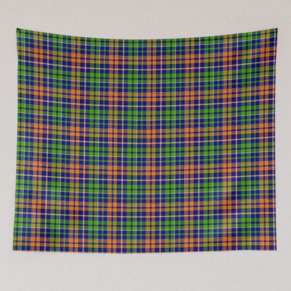 Item preview, Green and Orange Tartan Plaid On Blue Background  designed and sold by PatternTitan.