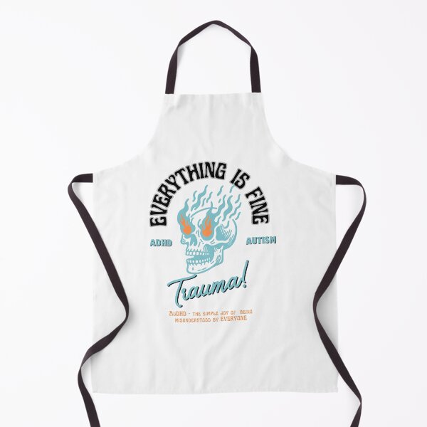 Item preview, AuDHD Burning Skull Everything is fine - ADHD & Autism designed and sold by ADHD Interrupted.