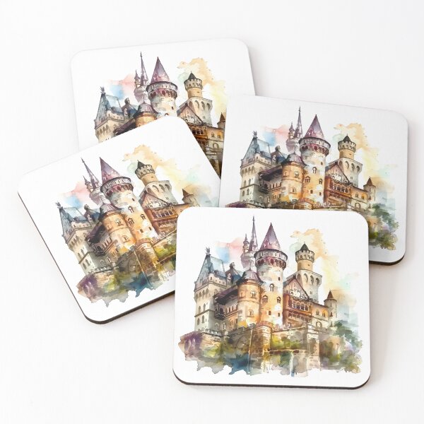 Item preview, Whimsical Watercolor Castle - Fantasy Medieval Palace Art by Design Artistia designed and sold by DesignArtist.ia.