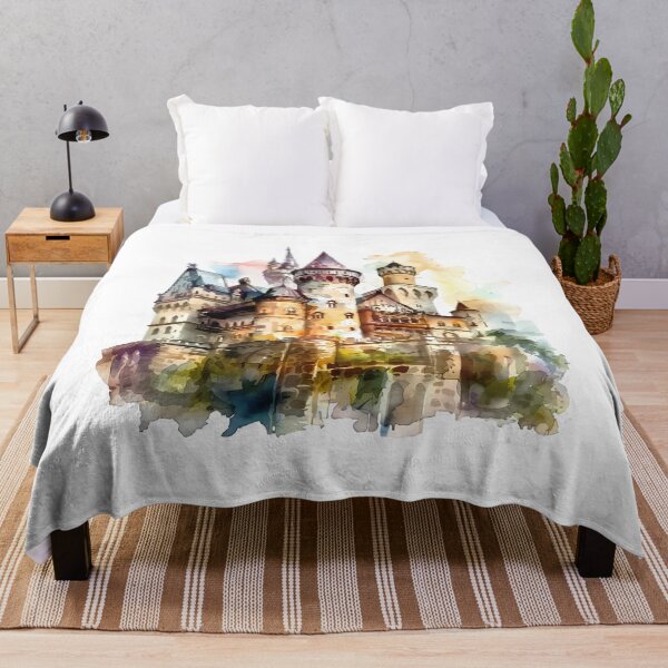 Item preview, Whimsical Watercolor Castle - Fantasy Medieval Palace Art by Design Artistia designed and sold by DesignArtist.ia.