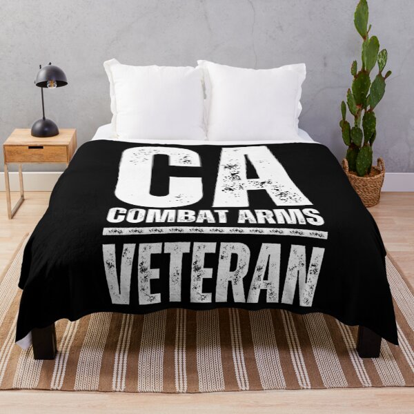 Item preview, CA Combat Arms Veteran – Rugged Distressed Military Pride Design white worn look font designed and sold by GFamilyC.