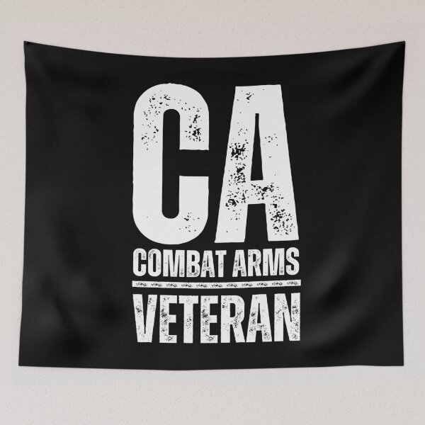 Item preview, CA Combat Arms Veteran – Rugged Distressed Military Pride Design white worn look font designed and sold by GFamilyC.