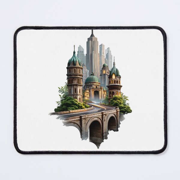 Item preview, Metropolitan Dreamscape - Classic Architecture Meets Modern Skyscraper City Art designed and sold by DesignArtist.ia.