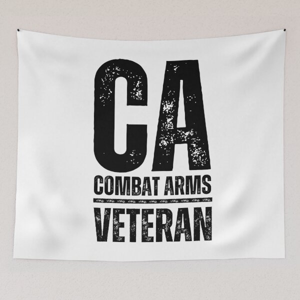 Item preview, CA Combat Arms Veteran – Rugged Distressed Military Pride Design black worn look font designed and sold by GFamilyC.