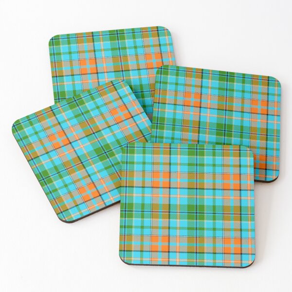 Item preview,  Green and Orange Tartan Plaid On Blue Background  designed and sold by PatternTitan.