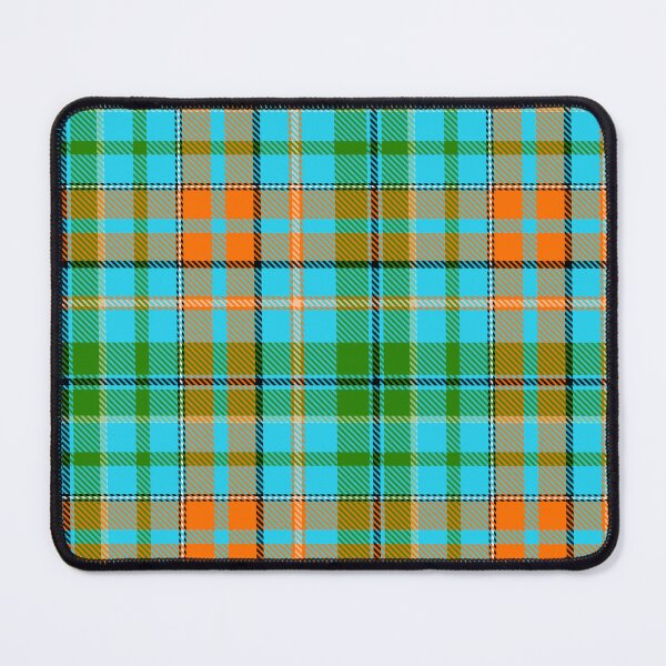 Item preview, Green and Orange Tartan Plaid On Blue Background designed and sold by PatternTitan.