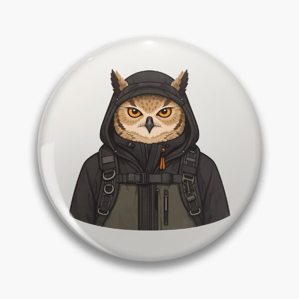 Item preview, Owl in Technical Jacket Illustration designed and sold by Ombrya.