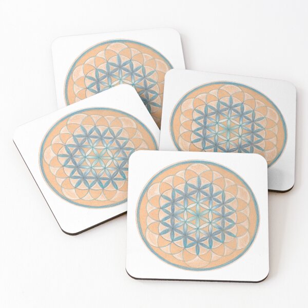 Item preview, Flower of Life - Hand-drawn colored pencil mandala designed and sold by BlackLineLab.