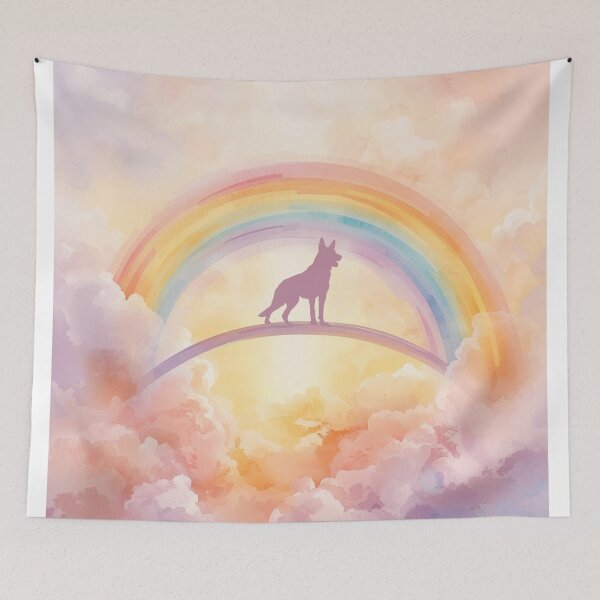 Item preview, German Shepherd Rainbow Bridge Memorial Art Print designed and sold by Esterlane.