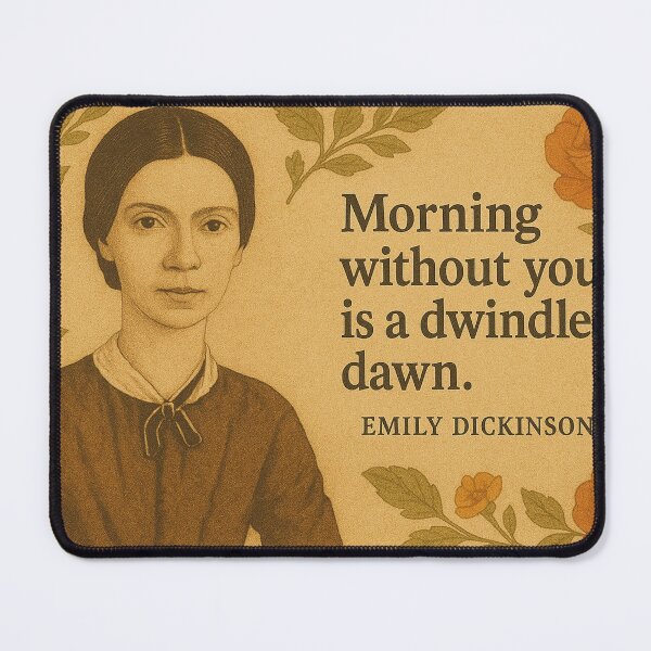 Item preview, Emily Dickinson quote Morning Without You Dawn portrait designed and sold by Mauswohn.