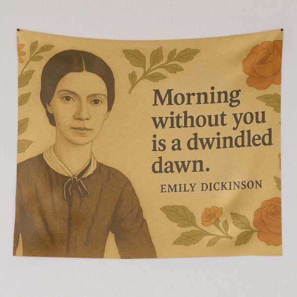 Item preview, Emily Dickinson quote Morning Without You Dawn portrait designed and sold by Mauswohn.