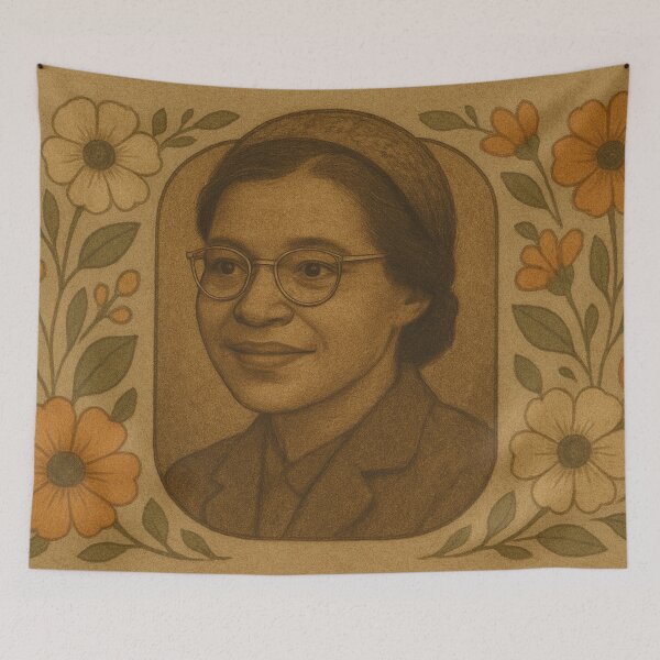 Item preview, Rosa Parks Portrait Floral Vintage Design Art designed and sold by Mauswohn.