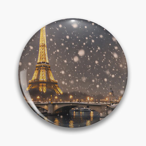 Item preview, Snowy Paris Night – Eiffel Tower Winter 3D Art designed and sold by Imagetore.