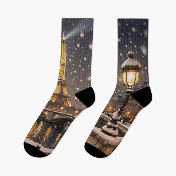 Item preview, Snowy Paris Night – Eiffel Tower Winter 3D Art designed and sold by Imagetore.