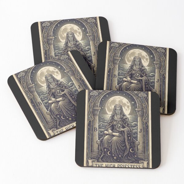 Item preview, The High Priestess Tarot Card - Vintage Art Nouveau Witch designed and sold by ColorTheoryLab.