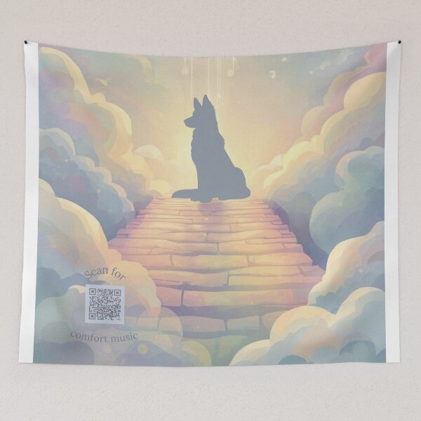 Item preview, Blue German Shepherd Memorial Art with Grief Playlist designed and sold by Esterlane.