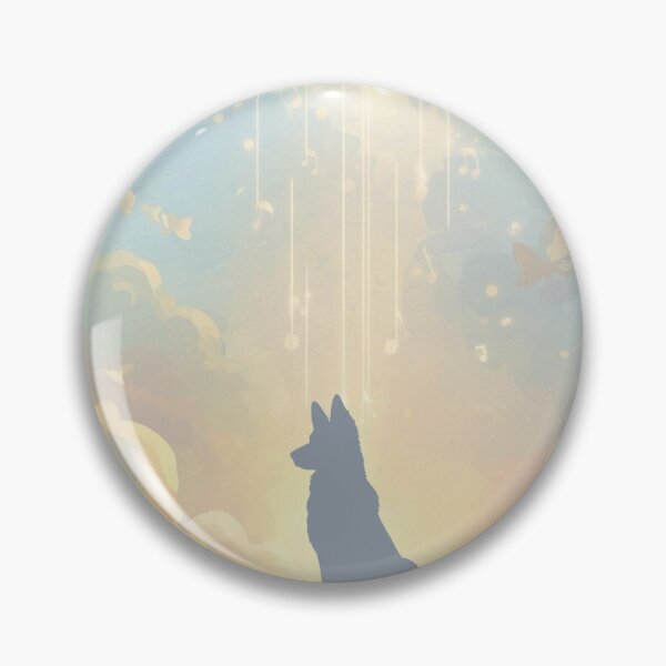 Item preview, Blue German Shepherd Rainbow Bridge Memorial Art Print designed and sold by Esterlane.