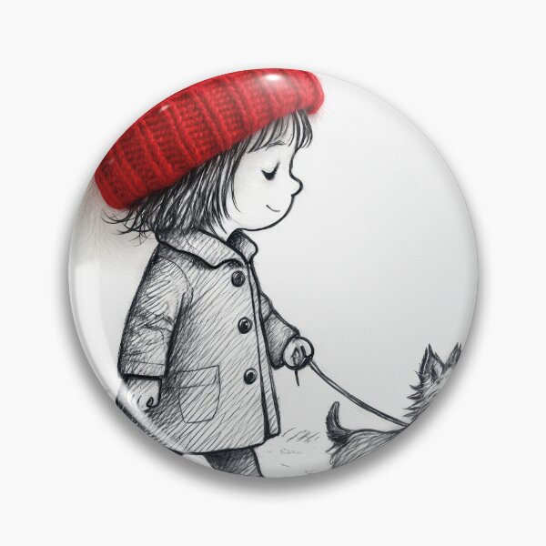 Item preview, Little Girl In a Red Knit Hat designed and sold by Maria Dryfhout.