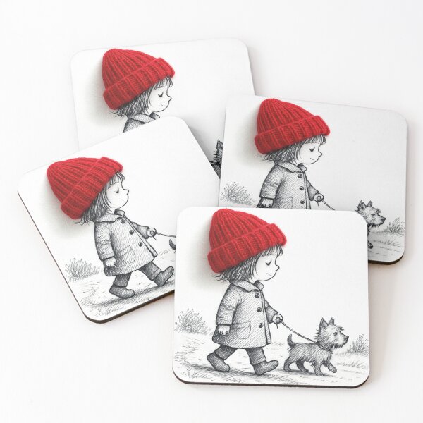 Item preview, Little Girl In a Red Knit Hat designed and sold by Maria Dryfhout.