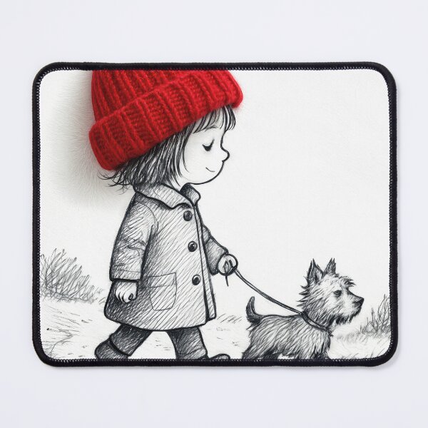 Item preview, Little Girl In a Red Knit Hat designed and sold by Maria Dryfhout.
