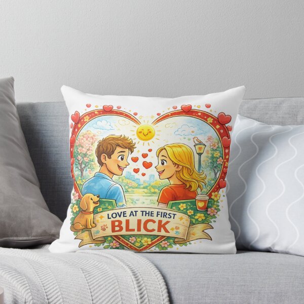 Item preview, Love at First Sight – Romantic Couple Heart Design | Love at First Sight Illustration | Valentine's Day Gift Idea designed and sold by FrenchieFever.
