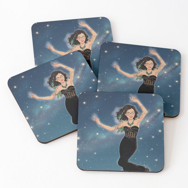 Item preview, Celestial Boho Spirit – Dancing Girl in the Starry Night Sky designed and sold by Hen-C-Art.