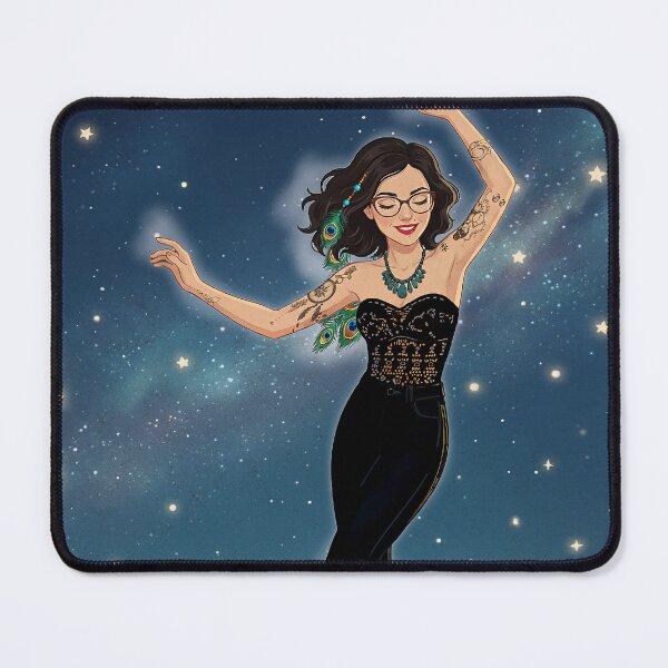 Item preview, Celestial Boho Spirit – Dancing Girl in the Starry Night Sky designed and sold by Hen-C-Art.