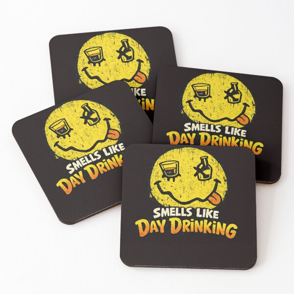 Item preview, Smells Like Day Drinking – Grunge Smiley Parody, Funny Day Drinking Design designed and sold by FrameFlow.