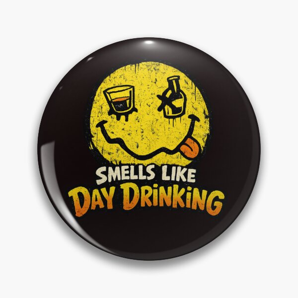 Item preview, Smells Like Day Drinking – Grunge Smiley Parody, Funny Day Drinking Design designed and sold by FrameFlow.
