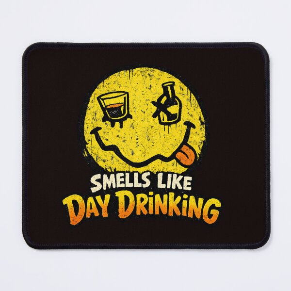 Item preview, Smells Like Day Drinking – Grunge Smiley Parody, Funny Day Drinking Design designed and sold by FrameFlow.