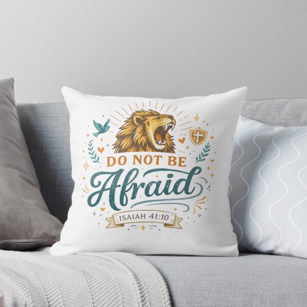 Item preview, Do Not Be Afraid Christian Lion Design – Isaiah 41:10 Bible Verse Art designed and sold by ALTFaithDesign.