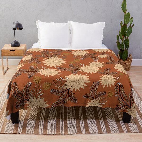 Item preview, Seamless vintage boho pattern in warm brown-red tones designed and sold by Line-Aura.