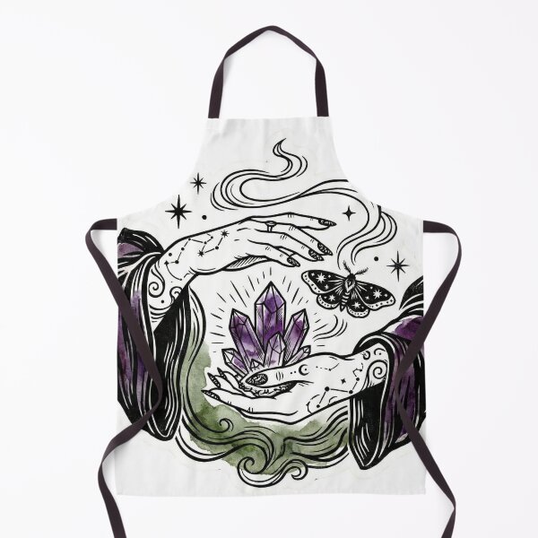 Item preview, Mystical Witch Hands with Amethyst Crystal & Celestial Moth designed and sold by ColorTheoryLab.