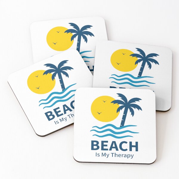 Item preview, Beach Is My Therapy – Minimalist Retro Coastal Tropical Sunset  designed and sold by Shape Snip Studio.