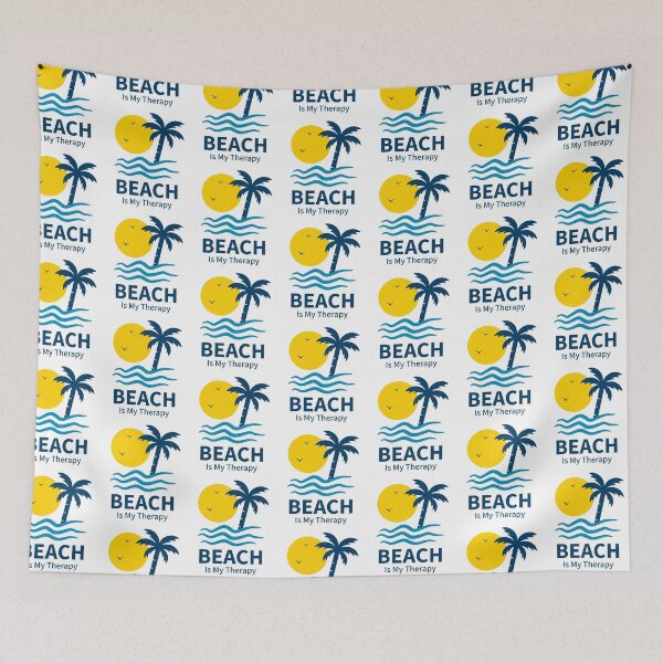 Item preview, Beach Is My Therapy – Minimalist Retro Coastal Tropical Sunset  designed and sold by Shape Snip Studio.
