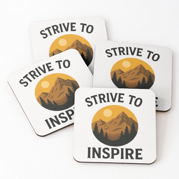 Item preview, Strive to Inspire Motivational Nature Quote Mountain Illustration designed and sold by astersgraphics.