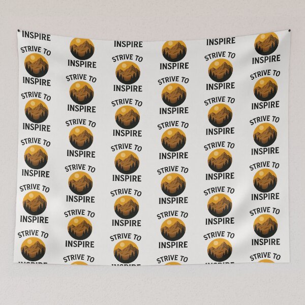 Item preview, Strive to Inspire Motivational Nature Quote Mountain Illustration designed and sold by astersgraphics.