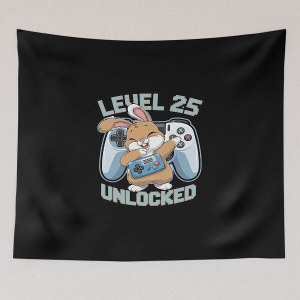 Item preview, Level 25 Unlocked - Dabbing Rabbit Gamer 25th Birthday  designed and sold by DigitaldeligArt.