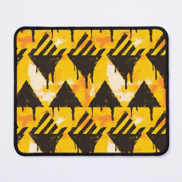 Item preview, Dripping Black Yellow Hazard Stripes Pattern designed and sold by bubblegoth.