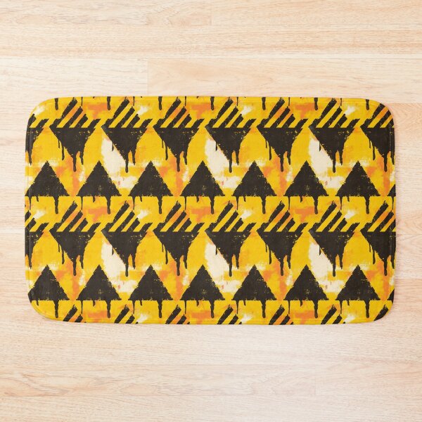 Item preview, Dripping Black Yellow Hazard Stripes Pattern designed and sold by bubblegoth.