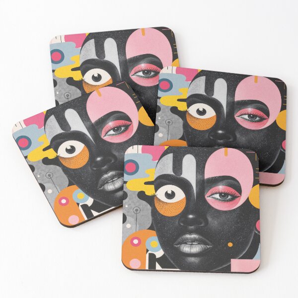 Item preview, Abstract Woman Portrait Geometric Shapes Modern Art designed and sold by Mauswohn.