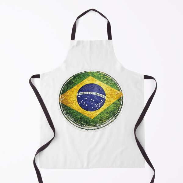 Item preview, Brazil Flag Circular Sticker | Grunge Brush Style Brazilian Flag Design designed and sold by RelateAndTee.