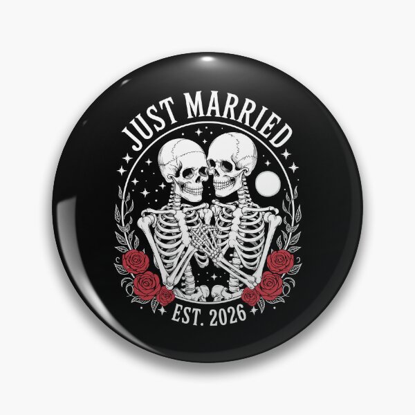 Item preview, Just Married Est. 2026 Skeleton Wedding designed and sold by MerchDeviant.