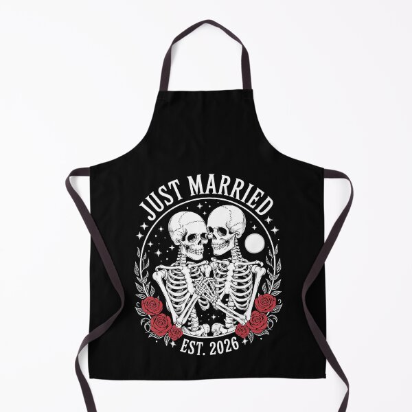 Item preview, Just Married Est. 2026 Skeleton Wedding designed and sold by MerchDeviant.