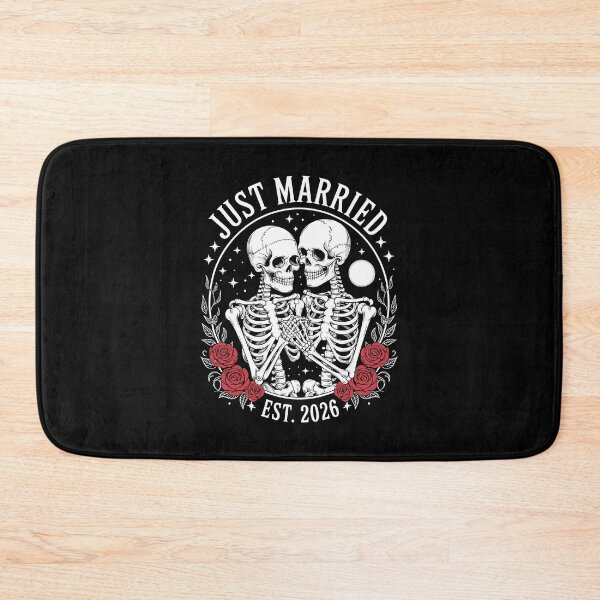 Item preview, Just Married Est. 2026 Skeleton Wedding designed and sold by MerchDeviant.