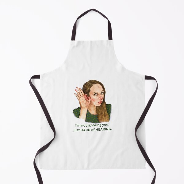 Item preview, HARD of HEARING, Woman Cupping Ear, Illustration designed and sold by JoyfulWhimsy.