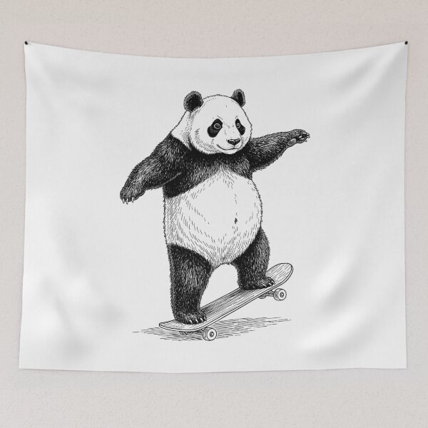 Item preview, Skater Skateboarder Panda Bear Funny Animal Skateboarding designed and sold by GrandeDuc.